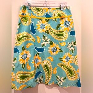 Lilly Pulitzer cotton midi skirt!  Lined! Vintage white label!